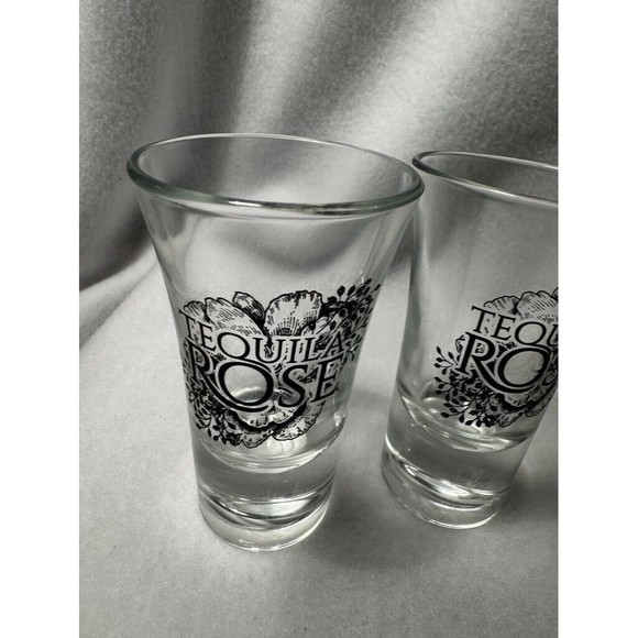 Tequila Rose 3.5" Clear Glass Heavy Shot Glasses Set of 2 - Picture 2 of 9
